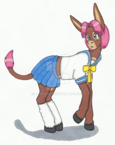 prints  schoolgirl donkey by cqmorrell-d676v82