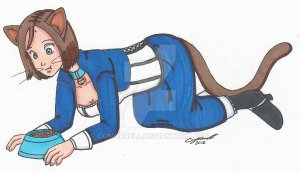 cat collared  elizabeth by cqmorrell