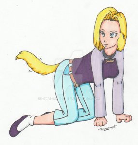 collared  android 18 by cqmorrell