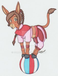 commission  circus donkey by cqmorrell
