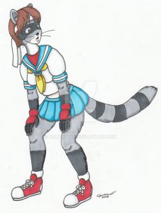 sakuraccoon by cqmorrell